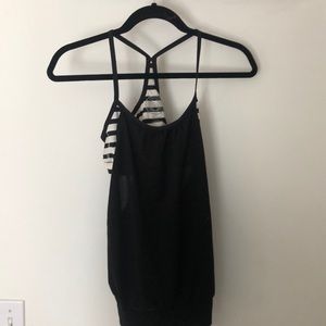Exercise bra and tank attached set